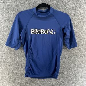 Billabong Rashguard Swim Shirt Boys Youth Large Blue Short Sleeve Surf Swim